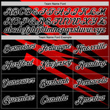 Custom Stitched Black Red-White 3D Pattern Design Line Sports Pullover Sweatshirt Hoodie