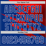 Custom Stitched Royal Red-White 3D Pattern Design Line Sports Pullover Sweatshirt Hoodie