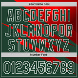 Custom Stitched Green Red-White 3D Pattern Design Line Sports Pullover Sweatshirt Hoodie