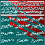 Custom Stitched Teal Red-White 3D Pattern Design Line Sports Pullover Sweatshirt Hoodie