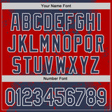 Custom Stitched Navy Red-White 3D Pattern Design Abstract Splatter Grunge Art Sports Pullover Sweatshirt Hoodie