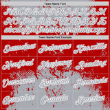 Custom Stitched Gray Red-White 3D Pattern Design Abstract Splatter Grunge Art Sports Pullover Sweatshirt Hoodie