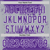 Custom Stitched Purple Gray-White 3D Pattern Design Abstract Splatter Grunge Art Sports Pullover Sweatshirt Hoodie