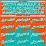 Custom Stitched Aqua Orange-White 3D Pattern Design Abstract Splatter Grunge Art Sports Pullover Sweatshirt Hoodie