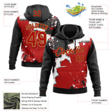 Custom Stitched Black Red Old Gold-White 3D Pattern Design Splash Torn Paper Style Sports Pullover Sweatshirt Hoodie
