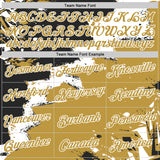 Custom Stitched Black Old Gold-White 3D Pattern Design Splash Torn Paper Style Sports Pullover Sweatshirt Hoodie