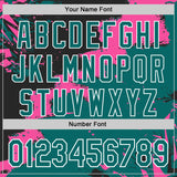 Custom Stitched Black Teal Pink-White 3D Pattern Design Splash Torn Paper Style Sports Pullover Sweatshirt Hoodie