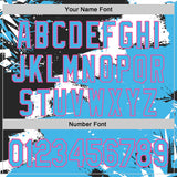 Custom Stitched Black Sky Blue Pink-White 3D Pattern Design Splash Torn Paper Style Sports Pullover Sweatshirt Hoodie