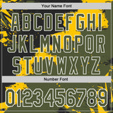 Custom Stitched Black Olive Yellow-White 3D Pattern Design Splash Torn Paper Style Sports Pullover Sweatshirt Hoodie