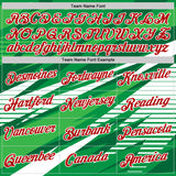 Custom Stitched Kelly Green Red-White 3D Pattern Design Line Sports Pullover Sweatshirt Hoodie
