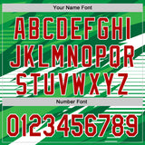 Custom Stitched Kelly Green Red-White 3D Pattern Design Line Sports Pullover Sweatshirt Hoodie