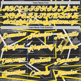 Custom Stitched Black Yellow-White 3D Pattern Design Line Sports Pullover Sweatshirt Hoodie