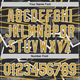 Custom Stitched Black Old Gold-White 3D Pattern Design Line Sports Pullover Sweatshirt Hoodie