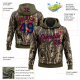 Custom Stitched Olive Navy-Fire Red 3D Pattern Design Tree Camo Hunting Sports Pullover Sweatshirt Salute To Service Hoodie