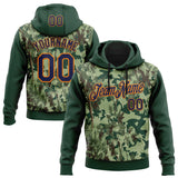Custom Stitched Green Navy-Bay Orange 3D Pattern Design Tree Camo Hunting Sports Pullover Sweatshirt Hoodie