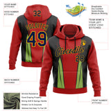 Custom Stitched Red Navy Black Green-Gold 3D Pattern Design Sportswear Pullover Sweatshirt Hoodie