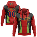Custom Stitched Red Navy Black Green-Gold 3D Pattern Design Sportswear Pullover Sweatshirt Hoodie