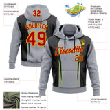 Custom Stitched Gray Red Black Green-Gold 3D Pattern Design Sportswear Pullover Sweatshirt Hoodie