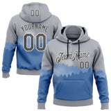 Custom Stitched Gray Steel Gray Blue-White 3D Pattern Design Natural Scenery Sportswear Pullover Sweatshirt Hoodie