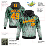 Custom Stitched Black Gold Green-Orange 3D Pattern Design Snake Print Sportswear Pullover Sweatshirt Hoodie
