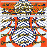 Custom Stitched White Navy Blue Orange-Gold 3D Pattern Design Sportswear Pullover Sweatshirt Hoodie