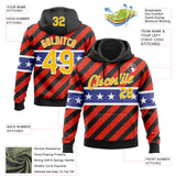 Custom Stitched Black Yellow Red Blue-White 3D Pattern Design American Flag Inspire Patriotic Sportswear Pullover Sweatshirt Hoodie