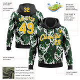 Custom Stitched Black Yellow Green-White 3D Pattern Design Sportswear Pullover Sweatshirt Hoodie