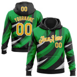 Custom Stitched Black Yellow Green-White 3D Pattern Design Sportswear Pullover Sweatshirt Hoodie