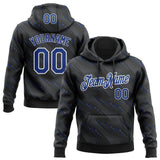 Custom Stitched Black Royal-White 3D Pattern Design Slant Lines Sports Pullover Sweatshirt Hoodie