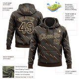 Custom Stitched Brown Cream 3D Pattern Design Slant Lines Sports Pullover Sweatshirt Hoodie