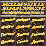 Custom Stitched Brown Gold-White 3D Pattern Design Slant Lines Sports Pullover Sweatshirt Hoodie