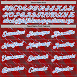 Custom Stitched Red Light Blue-White 3D Pattern Design Slant Lines Sports Pullover Sweatshirt Hoodie