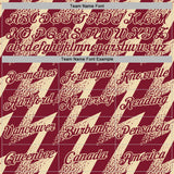 Custom Stitched Crimson Cream 3D Pattern Design Zigzag Shape Sports Pullover Sweatshirt Hoodie
