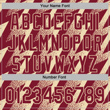 Custom Stitched Crimson Cream 3D Pattern Design Zigzag Shape Sports Pullover Sweatshirt Hoodie