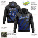 Custom Stitched Black Royal-White 3D Pattern Design Splash Sports Pullover Sweatshirt Hoodie