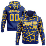 Custom Stitched Royal Yellow-White 3D Pattern Design Abstract Network Sports Pullover Sweatshirt Hoodie
