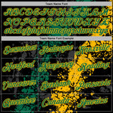 Custom Stitched Black Kelly Green-Gold 3D Pattern Design Splash Sports Pullover Sweatshirt Hoodie