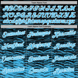 Custom Stitched Black Sky Blue-White 3D Pattern Design Line Sports Pullover Sweatshirt Hoodie