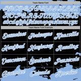 Custom Stitched Black Light Blue-White 3D Pattern Design Fragment Sports Pullover Sweatshirt Hoodie