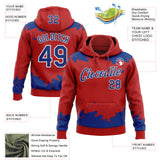Custom Stitched Red Royal-White 3D Pattern Design Fragment Sports Pullover Sweatshirt Hoodie