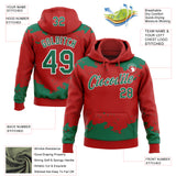 Custom Stitched Red Kelly Green-White 3D Pattern Design Fragment Sports Pullover Sweatshirt Hoodie