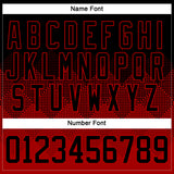 Custom Black Red 3D Pattern Gradient Square Shapes Hockey Lace Neck Jersey