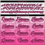 Custom Black Pink-Black 3D Pattern Gradient Square Shapes Hockey Lace Neck Jersey