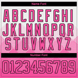 Custom Black Pink-Black 3D Pattern Gradient Square Shapes Hockey Lace Neck Jersey