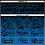 Custom Black Blue-White 3D Pattern Gradient Square Shapes Hockey Lace Neck Jersey