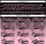 Custom Black Light Pink-White 3D Pattern Gradient Square Shapes Hockey Lace Neck Jersey