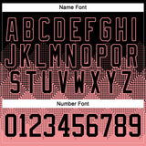 Custom Black Medium Pink-White 3D Pattern Gradient Square Shapes Hockey Lace Neck Jersey