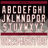 Custom Black Cream-Crimson 3D Pattern Gradient Square Shapes Hockey Lace Neck Jersey