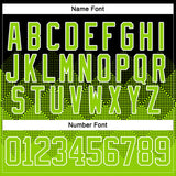 Custom Black Neon Green-White 3D Pattern Gradient Square Shapes Hockey Lace Neck Jersey