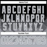 Custom Black Gray-White 3D Pattern Gradient Square Shapes Hockey Lace Neck Jersey